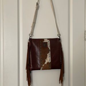 Fringe leather purse